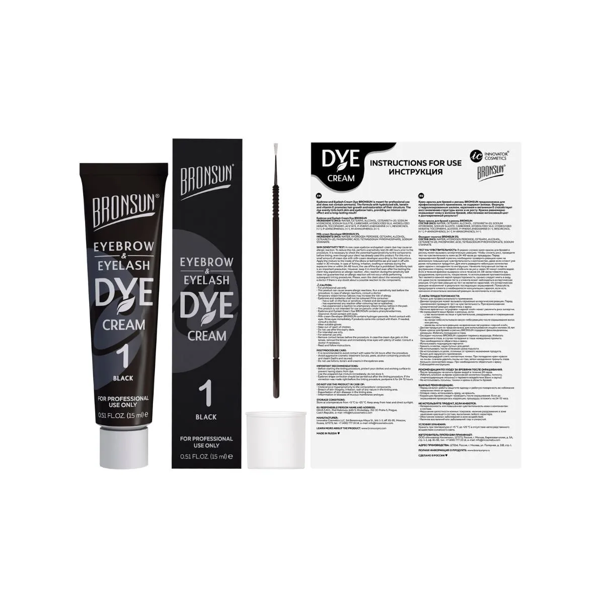 Bronsun Lash & Brow Cream Dye - #1 Black