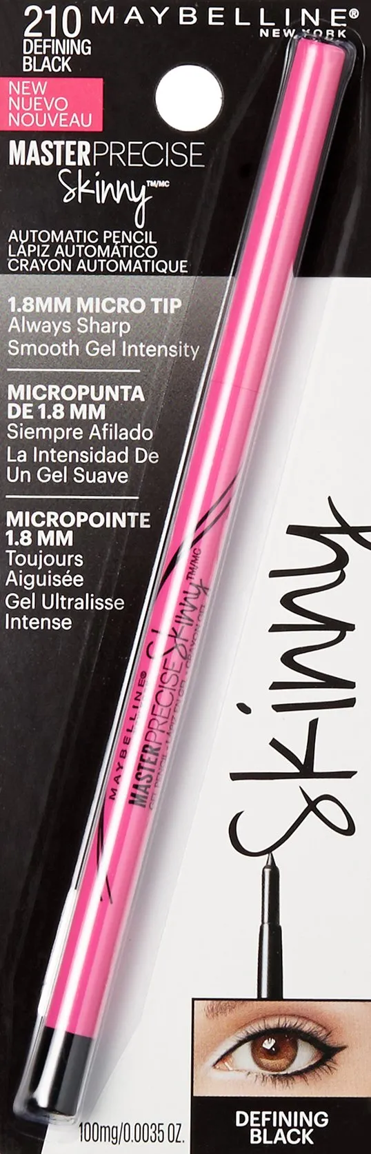 Maybelline Master Precise Skinny Gel Eyeliner Pencil, Defining Black, 0.0035 Ounce