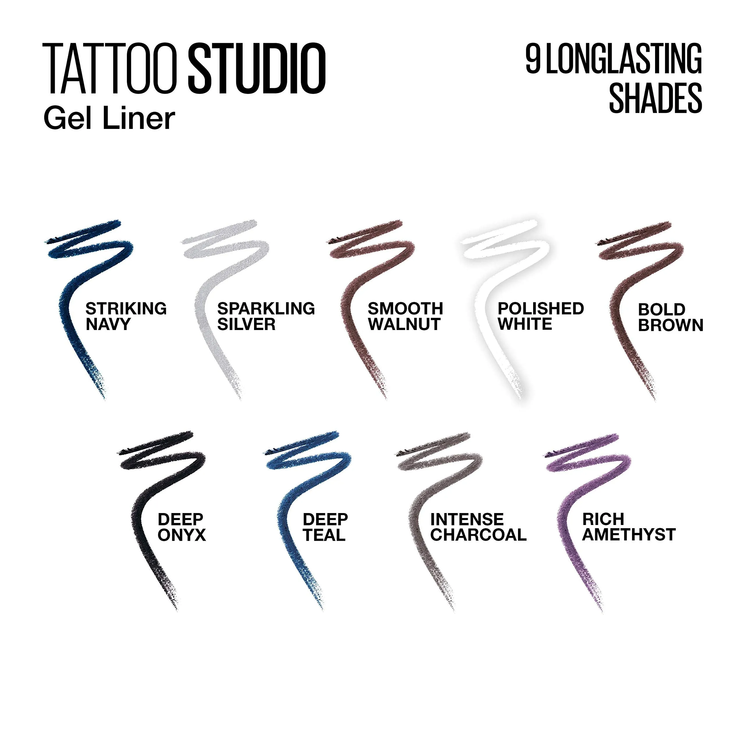 Maybelline TattooStudio Sharpenable Gel Pencil Waterproof Longwear Eyeliner, Deep Onyx, 0.04 oz.